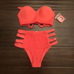 NWT Tori Praver Swimwear bikini in Canyon Coral